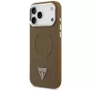 Guess Triangle Logo MagSafe dėklas, skirtas iPhone 17 Pro (rudas)