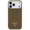 Guess Triangle Logo MagSafe dėklas, skirtas iPhone 17 Pro (rudas)
