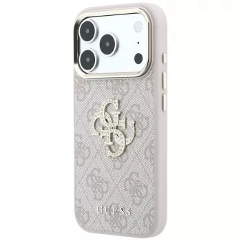 Guess 4G Big Strass Logo dėklas, skirtas iPhone 17 Pro / 18 Pro - rožinis