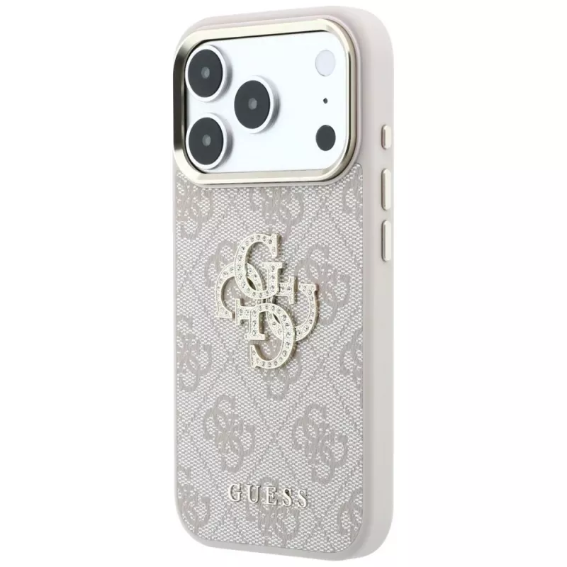 Guess 4G Big Strass Logo dėklas, skirtas iPhone 17 Pro / 18 Pro - rožinis
