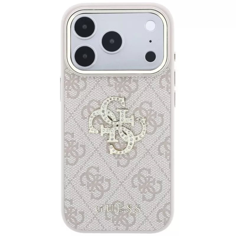 Guess 4G Big Strass Logo dėklas, skirtas iPhone 17 Pro / 18 Pro - rožinis