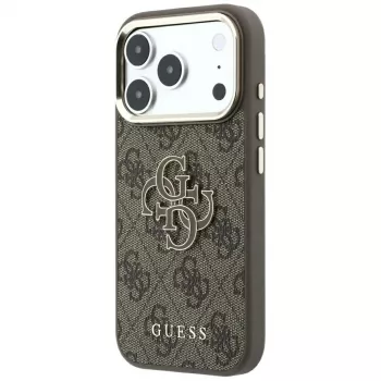 Guess 4G didelio dervos logotipo dėklas, skirtas iPhone 17 Pro Max / 18 Pro Max - ruda