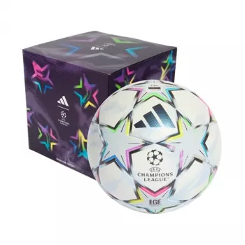 adidas UCL League 26/27 League Stage Box futbolo kamuolys, 5 dydis, baltas-mėlynas-rožinis-žalias KE9771
