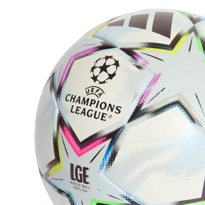 adidas UCL League 26/27 League Stage Box futbolo kamuolys, 5 dydis, baltas-mėlynas-rožinis-žalias KE9771