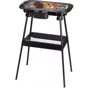 Techwood TBQ-836P elektrinis kepsninės grilis su trikojž stovu, 2000W, 36,5 cm chromuota grotelė, juoda