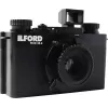 ILFORD PIXIE 35mm juostinis fotoaparatas – sidabrinis/juodas, su blykste ir automatiniu fokusavimu