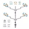 Logilink Quad Monitor laikiklis, 17-32 col., aliuminis, sidabrinis