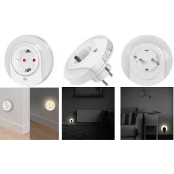 LogiLink LED naktinė lemputė su prieblandos jutikliu ir 1x CEE 7/3 lizdu (LED012)