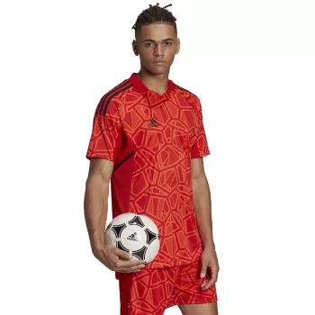 ADIDAS vyriški Condivo 22 vartininko marškinėliai trumpomis rankovėmis raudoni H21238