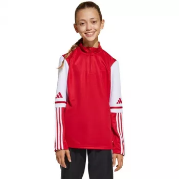 adidas Squadra 25 vaikų treniruočių viršutinė dalis su užtrauktuku, raudona, JD3026, 116cm