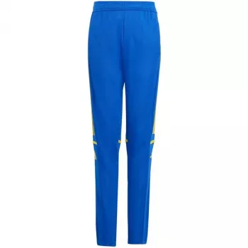 adidas Squadra 25 vaikiškos treniruočių kelnės - mėlynos/geltonos, 152 cm dydis (JP3154)