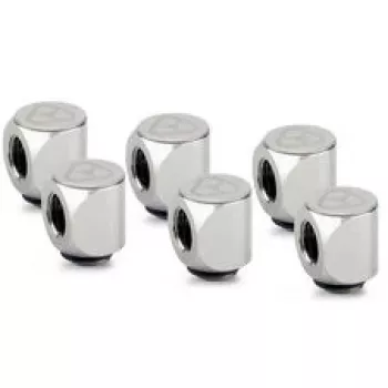 Thermal Grizzly DeltaMate Rotary Fitting 90° G1/4 colio blizgus nikelis – 6 vnt. komplektas