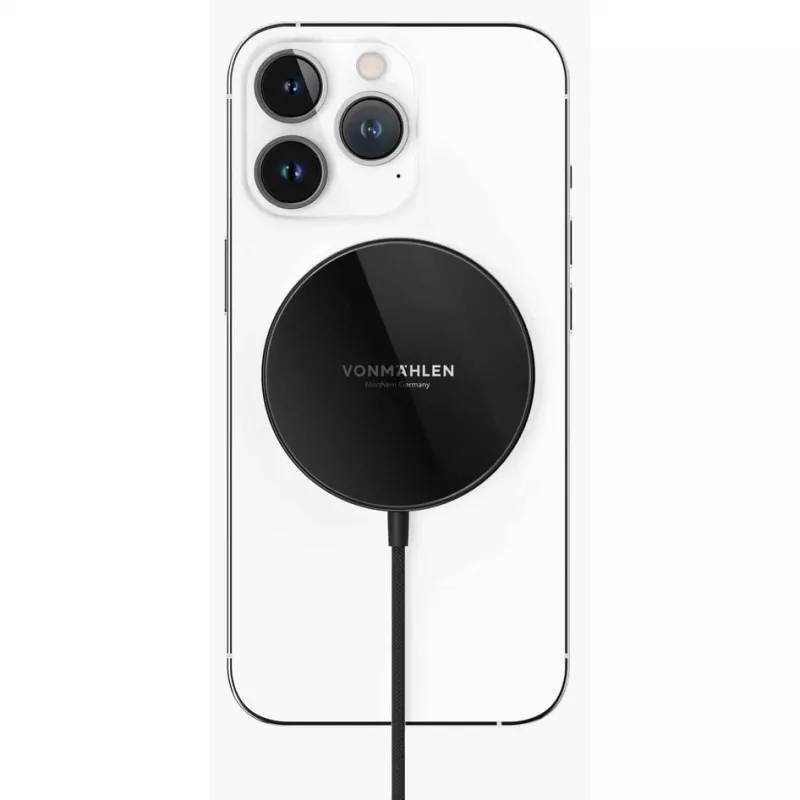 Vonmählen Aura Mini magnetinis belaidis įkroviklis su USB-C laidu, 15W, juodas