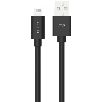 Silicon Power Boost Link PVC LK15AL įkrovimo ir duomenų kabelis, USB-A – Lightning, MFi sertifikatas, 1 m, iki 12 W, juodas
