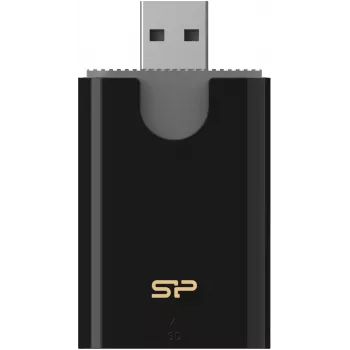 Silicon Power Combo kortelių skaitytuvas SD/microSD, USB 3.2 Gen 1 Type-A, juodas (SPU3AT5REDEL300K)