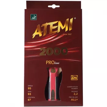 ATEMI New Atemi 2000 Pro anatominė stalo teniso raketė – ITTF patvirtinta 5 žvaigždučių puolamoji raketė