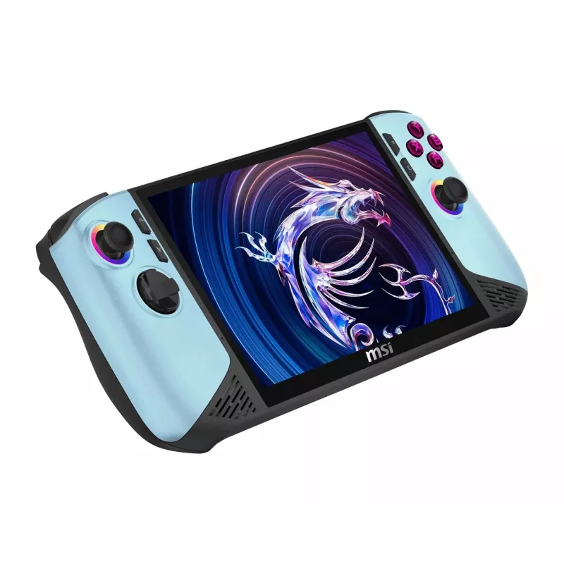 MSI Claw 8 AI+ A2VM Glacier Blue Edition-254PL delninė žaidimų konsolė – Intel Core Ultra 7 258V, 32GB LPDDR5x, 1TB SSD, 8 col. FHD 120Hz liečiamas ekranas, Intel Arc Graphics, Windows 11 Home