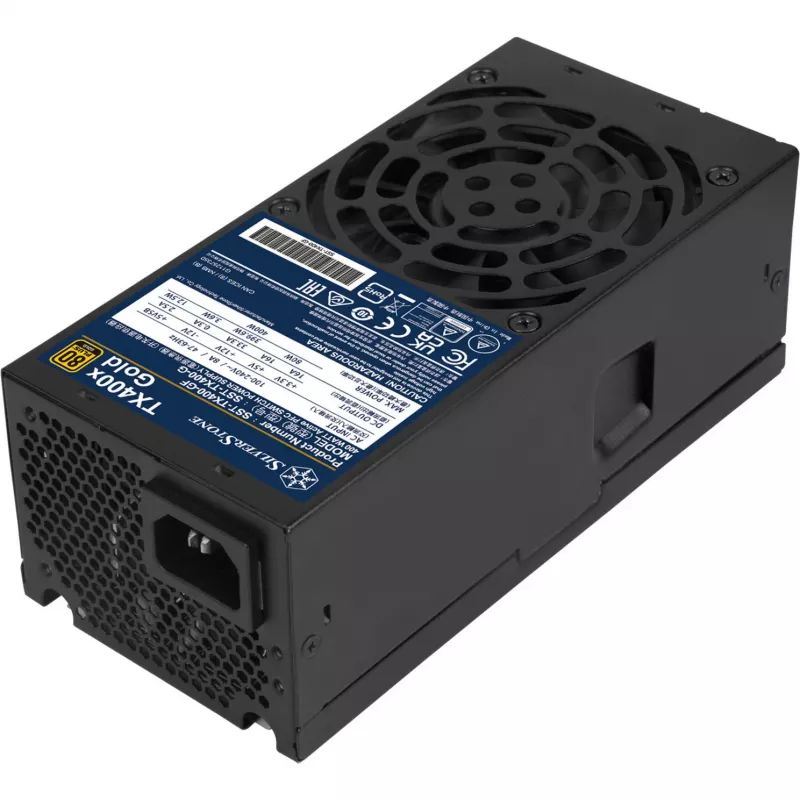 SilverStone TX400x Gold 400W 80 PLUS Gold ATX maitinimo blokas, juodas, 2x PCIe