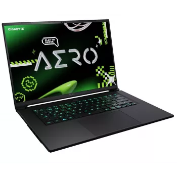 GIGABYTE AERO X16 4PHN4EEC64DH 16 colių UHD+ OLED nešiojamas kompiuteris, AMD Ryzen 9 AI 465, 16GB DDR5, 1TB NVMe SSD, NVIDIA GeForce RTX 5070, Windows 11 Home, juodos spalvos