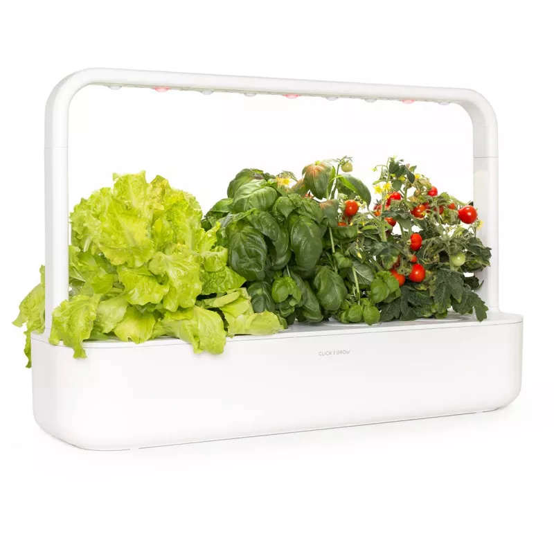 Click & Grow Smart Garden 9 LED apšvietimo sodo įrenginys - 9 augalų talpos, savaiminis laistymas, baltas