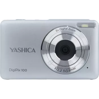 Yashica DigiPix 100 kompaktiškas skaitmeninis fotoaparatas, 8 MP, 2,4 colių IPS ekranas, sidabrinis (YAS-DG100PP-SV)