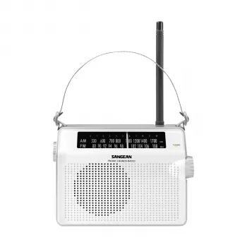 Sangean PR-D6 White nešiojamas AM/FM radijas su laikrodžiu ir žadintuvu