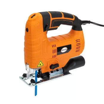 OKKO M1Q-DD20-80 800W dėlionė su reguliuojamu greičiu, švytuokliniu veikimu, greitu pjūklo juostos keitimu be įrankių, pjovimu kampu 0-45°, dulkių ištraukimu