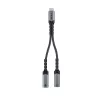 Unitek USB-C garso ir įkrovimo adapteris su 60W Power Delivery, 15 cm, kosminė pilka
