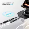 Unitek USB-C garso ir įkrovimo adapteris su 60W Power Delivery, 15 cm, kosminė pilka