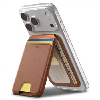 ESR Classic RFID Magnetinė piniginė su stoveliu MagSafe Brown
