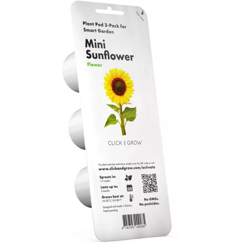 Click & Grow mažųjų saulėgrąžų augalų kapsulės Smart Garden sodui, 3 vnt. (SGR65X3)