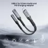 UNITEK USB-C į 3,5 mm garso adapteris su Power Delivery 60W, DAC 24-bit/96kHz, juodas