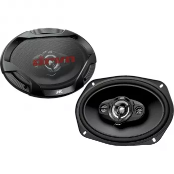 JVC CS-DR6942 6x9 colio 4 krypčių koaksialiniai garsiakalbiai automobiliui, 500W maks., anglies mikos žemųjų dažnių garsiakalbis, PEI kupoliniai aukštųjų dažnių garsiakalbiai, pora
