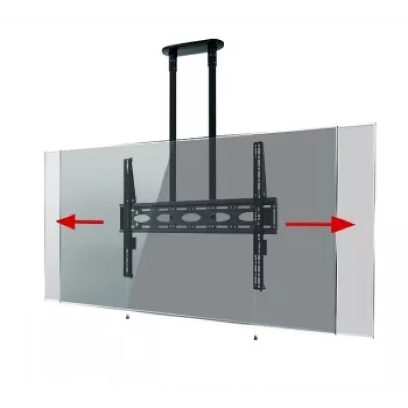 B-TECH AV BT8448-150/BB Itin didelis universalus lubinis laikiklis plokščiaekraniams televizoriams su 1,5 m Ø50 mm strypu, VESA iki 1100x700, 130 kg, juodos spalvos