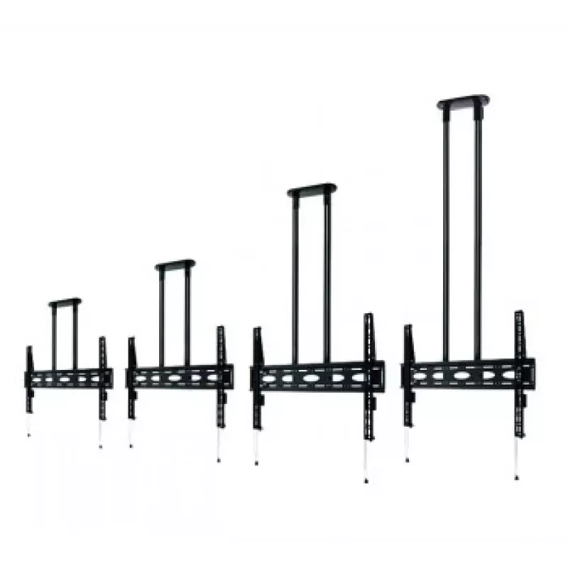 B-TECH AV BT8448-150/BB Itin didelis universalus lubinis laikiklis plokščiaekraniams televizoriams su 1,5 m Ø50 mm strypu, VESA iki 1100x700, 130 kg, juodos spalvos