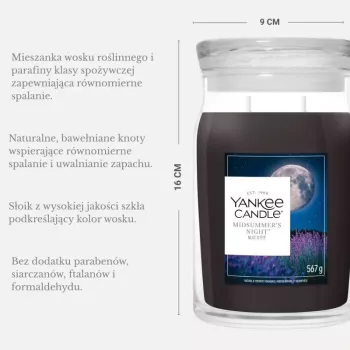 Yankee Candle Signature Midsummer's Night didelė žvakė stiklainyje 567g
