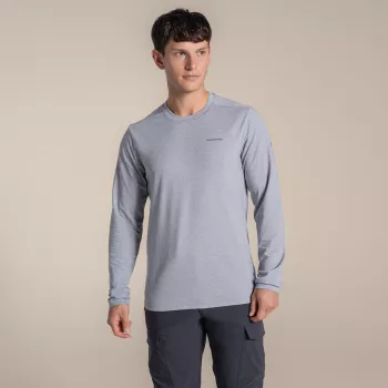 Craghoppers NosiLife Abel ilgomis rankovėmis marškinėliai - Soft Grey Marl - M dydis