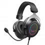 FIFINE H3 AmpliGame RGB laidinis ausinių su nuimamu mikrofonu, 50 mm tvarkyklės, USB-A, juodos spalvos
