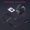 FIFINE H3 AmpliGame RGB laidinis ausinių su nuimamu mikrofonu, 50 mm tvarkyklės, USB-A, juodos spalvos