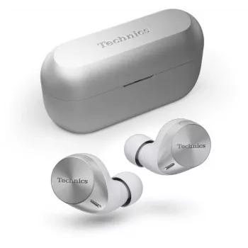 Technics EAH-AZ60M2ES belaidės ausinės su dvigubu hibridiniu triukšmo slopinimu, LDAC, 8mm tvarkyklėmis, 3 įrenginių multipoint, IPX4, sidabrinės