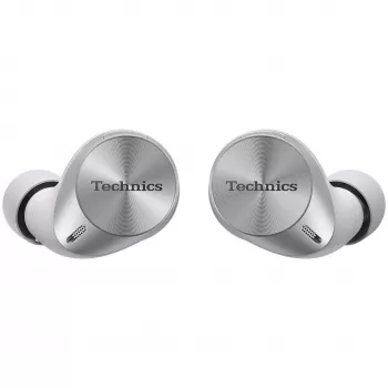 Technics EAH-AZ60M2ES belaidės ausinės su dvigubu hibridiniu triukšmo slopinimu, LDAC, 8mm tvarkyklėmis, 3 įrenginių multipoint, IPX4, sidabrinės