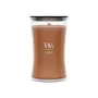 WoodWick Radiant Amber 609,5g kvapioji žvakė su mediniu dagčiu, iki 180 valandų degimo, smėlio laikrodžio formos stiklinėje