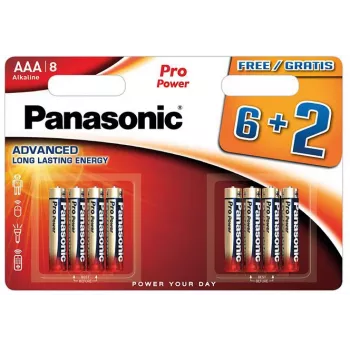 Panasonic Pro Power AAA šarminės baterijos LR03, 8 vnt. (6+2 dovanų)