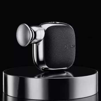RENPHO Micro masažinis pistoleto juodas | Perkusinis masažuoklis, 5 greičiai, 4 antgaliai, USB-C, 6h baterija