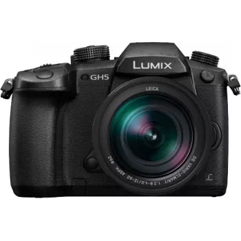 Panasonic Lumix DC-GH5LEG-K veidrodinis fotoaparatas su Leica DG Vario-Elmarit 12-60mm f/2.8-4 ASPH. POWER O.I.S. objektyvu, 20,3MP Micro Four Thirds, 4K 60p vaizdo įrašu, 5 ašių Dual I.S. 2, Wi-Fi/Bluetooth, atsparus purslams ir šalčiui, juodas