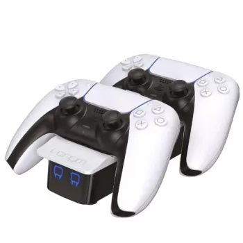 Venom Twin Docking stotelė – įkrovimo stovas – 3 išvesties prievadai (2 x Dock Connector, USB)