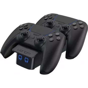 Venom Twin Docking stotelė, skirta PS5 DualSense valdikliams - juoda