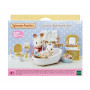 Sylvanian Families Country Style vonios baldų rinkinys - 17 dalių, balta/mėlyna/rožinė