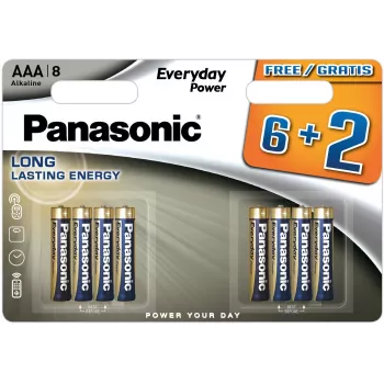 Panasonic Everyday Power AAA šarminės baterijos LR03 8 vnt. (6+2 nemokamai)