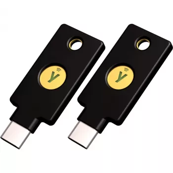 YubiKey 5C NFC apsaugos raktas (juodas/auksinis, 2 vnt.)